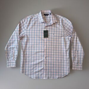 NWT Tommy Hilfiger Dress Shirt Slim Fit‎ Mens Size XL Pink Long Sleeve Button Up